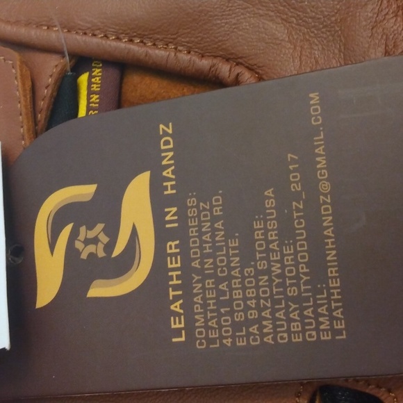 NWT Leather in Handz Brown Premium Leather Driving Gloves (Large) - Picture 10 of 12